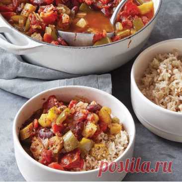 Гамбо из овощей и красной фасоли