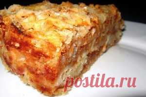 Сыпучий пирог с яблоками