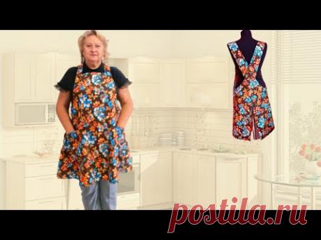 Японский фартук без завязок просто и легко - удобный, практичный и красивый!