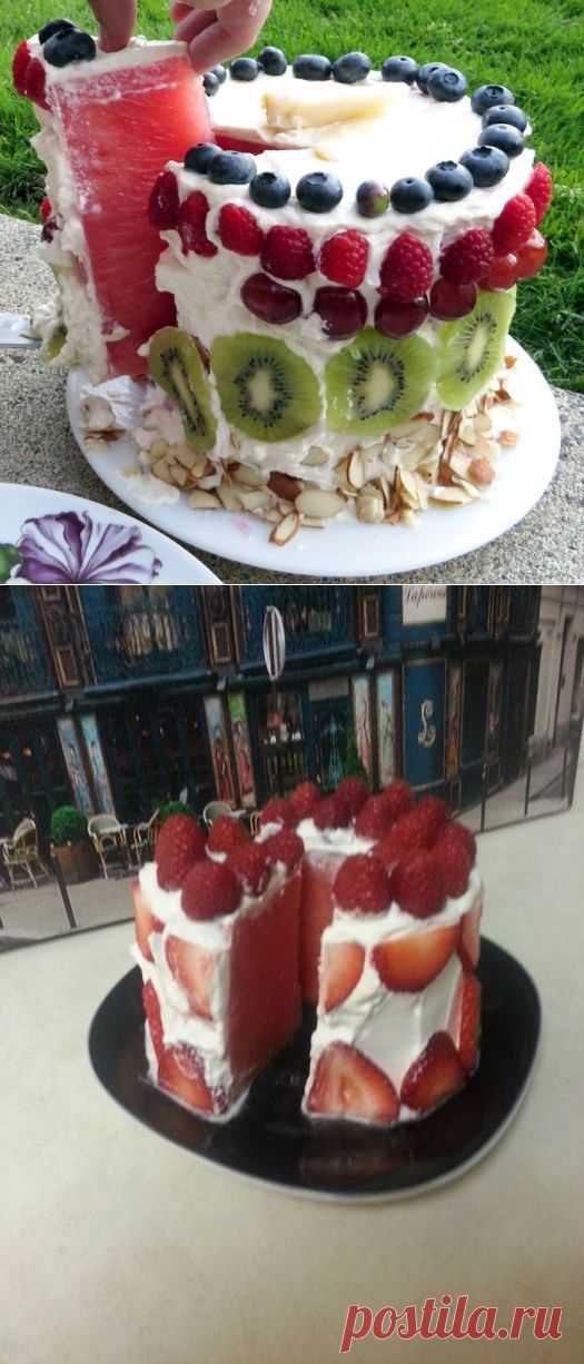 Сказочный арбузный торт