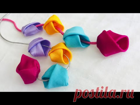 Hand Embroidery: Beautiful Layered Rose Tassels | Fabric Latkans | Blouse and Dress Hanging