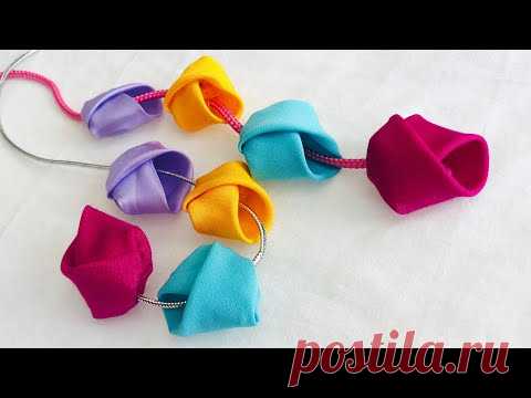 Hand Embroidery: Beautiful Layered Rose Tassels | Fabric Latkans | Blouse and Dress Hanging