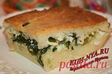 Пирог  с черемшой  и  луком