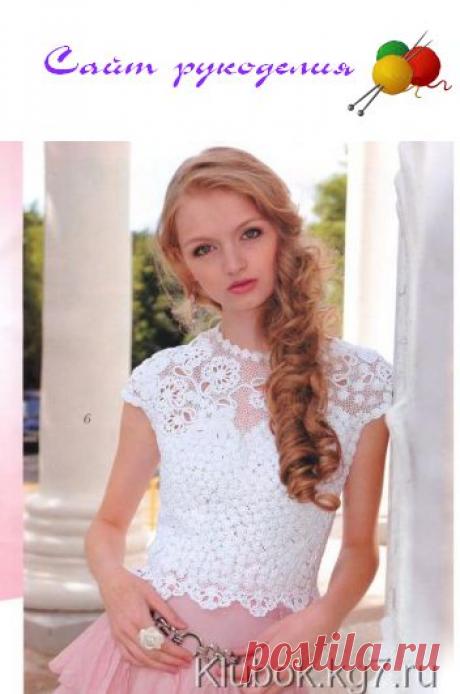 Белый кружевной топ