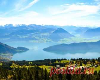 Картинки швейцария, горы, альпы, озеро, люцерн, леса, природа, пейзаж - обои 1280x1024, картинка №283828