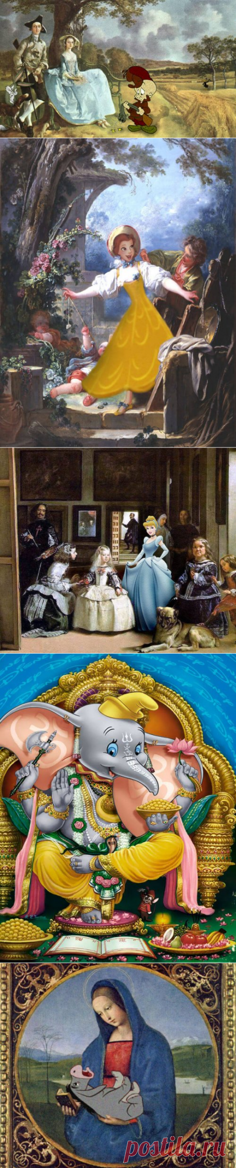 Мультперсонажи на классических картинах (21 фото)