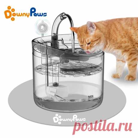 Автоматический фонтан для воды для кошек, 2 л, с краном, дозатор воды для собак, прозрачная зеркальная Питьевая кормушка, 2 фильтра, датчик движения|Принадлежности для кормления и поения кошек| | АлиЭкспресс