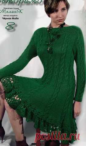 Вязание спицами. Зеленое .