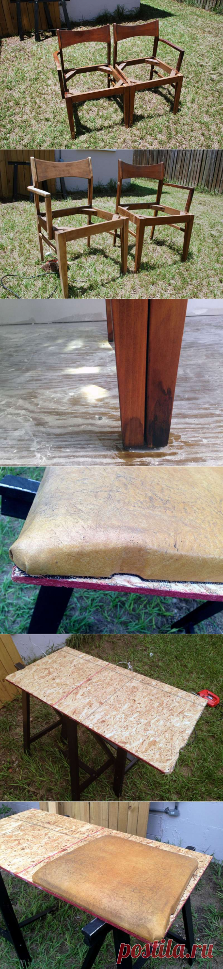 Скамья из деревянных стульев