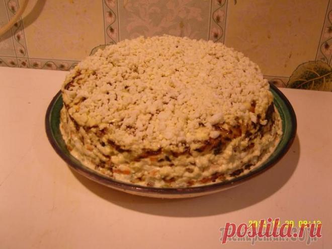 Холодный закусочный торт-пирог из печени