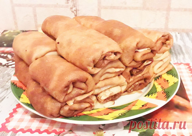 Фаршированные блинчики с колбаской и сыром - рецепт с фото пошагово