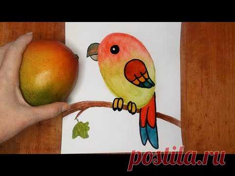 Нарисовала попугая - YouTube