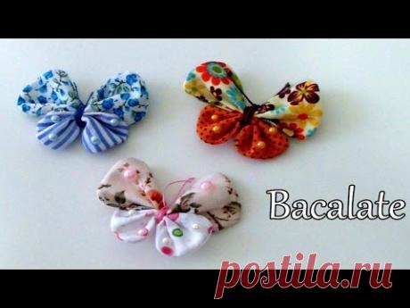 Artesanato: BORBOLETA costurada à máquina - LEMBRANCINHA - ímã- DIY Mariposa