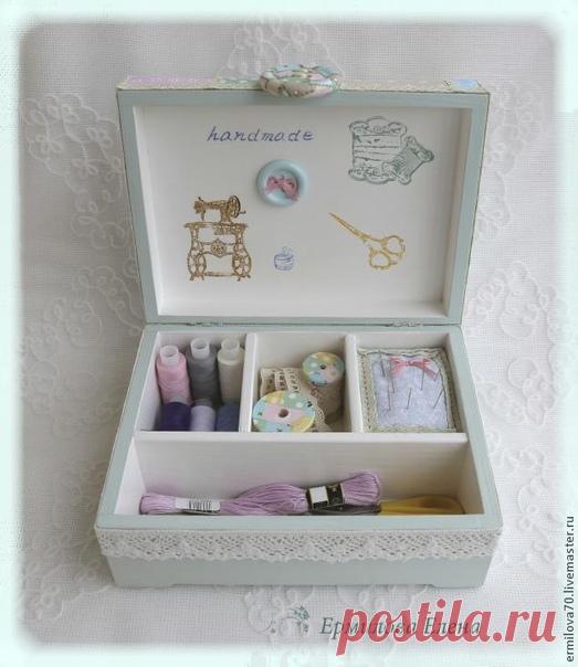 Декор шкатулки для рукоделия