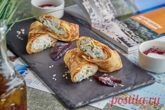 Блины по-гречески от Андрея Макаева, шеф-повара ресторана Юлии Высоцкой Food Embassy