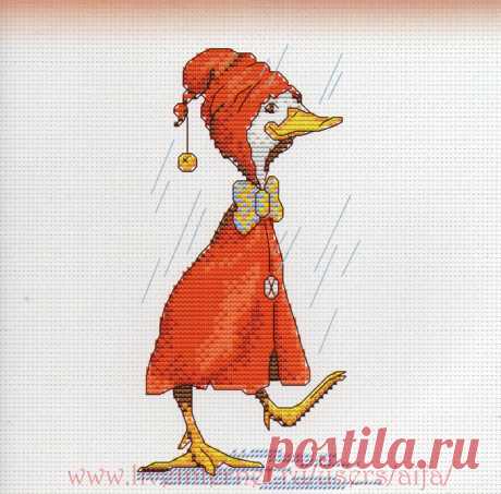 Вышивка крестом, схемы Гусенок &quot;А мне всё равно &quot; Овен 683