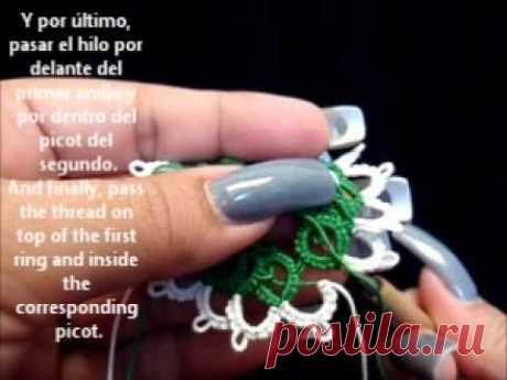 Frivolite-tatting lesson 114 Anillos entrelazados-Interlaced rings