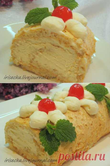 Маскарпоне-Меренговый рулет.