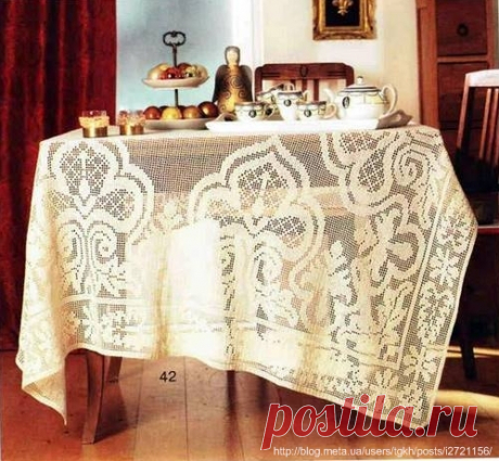 Блог &quot;tgkh&quot;. Вязаная крючком скатерть 100 И 1 НОЧЬ (квадратная или прямоугольная), Блог пользователя tgkh