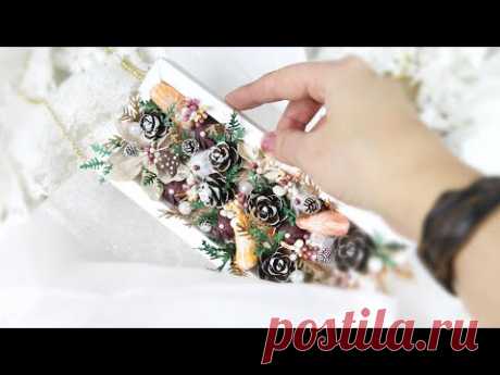 🎄Необычная Идея для красивой Новогодней Открытки / Открытка-панно своими руками / Скрапбукинг DIY
