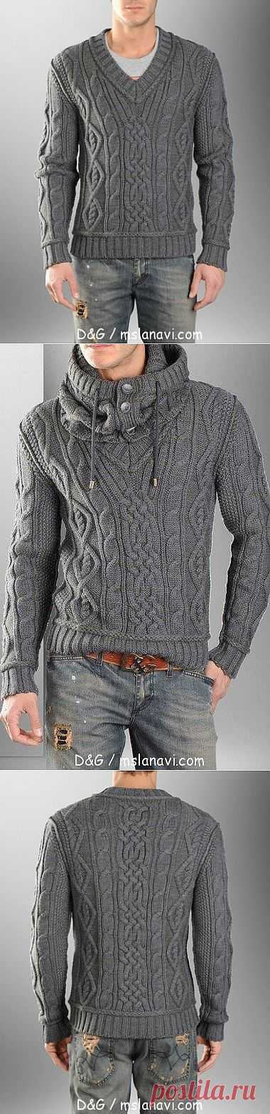 ВЯЗАНЫЙ СТИЛЬНЫЙ МУЖСКОЙ ПУЛОВЕР И КАПЮШОН-СНУД | ВЯЗАНЫЙ УЮТ