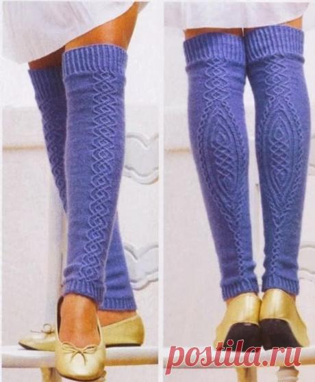 Вязаные спицами гетры схема |