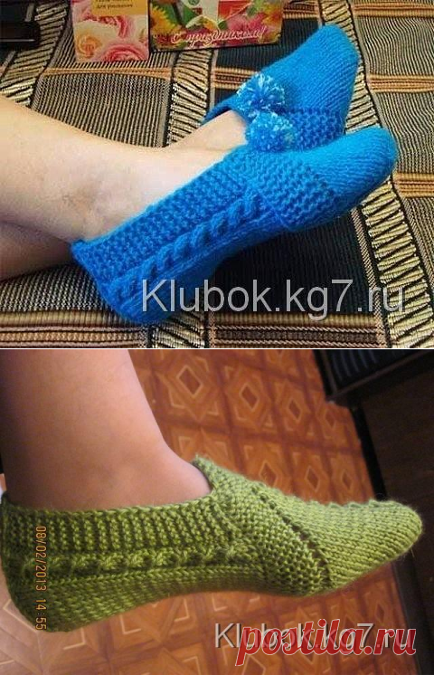 Уютные тапочки спицами без швов | Клубок