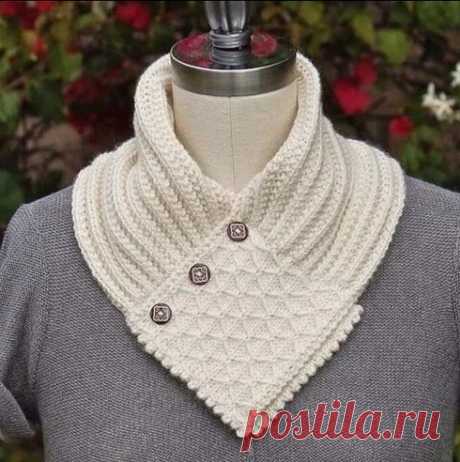 ВЯЖЕМ КЛАССНУЮ МАНИШКУ-ВОРОТНИК СПИЦАМИ | НАТАЛЬЯ ДМИТРИЕВА. ВЯЖЕМ ВМЕСТЕ | Яндекс Дзен
