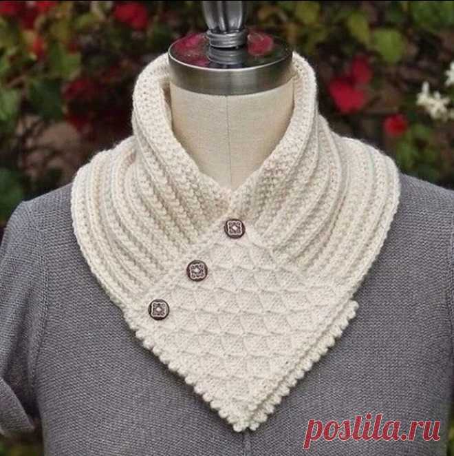 ВЯЖЕМ КЛАССНУЮ МАНИШКУ-ВОРОТНИК СПИЦАМИ | НАТАЛЬЯ ДМИТРИЕВА. ВЯЖЕМ ВМЕСТЕ | Яндекс Дзен