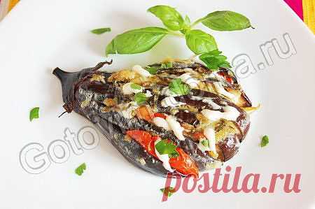 Рецепт: Веер из баклажанов или "Жар-птица"