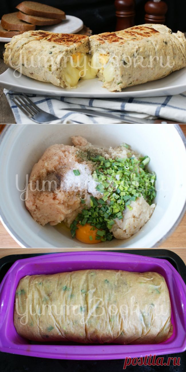Куриный рулет с яйцом и сыром