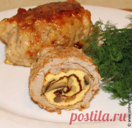 Крученики с омлетом и грибами — рецепт - Онлайн-меню - рецепты с фото