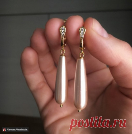 Серьги с жемчугом Майорка ручной работы купить в Минске и Беларуси, цены на HandMade