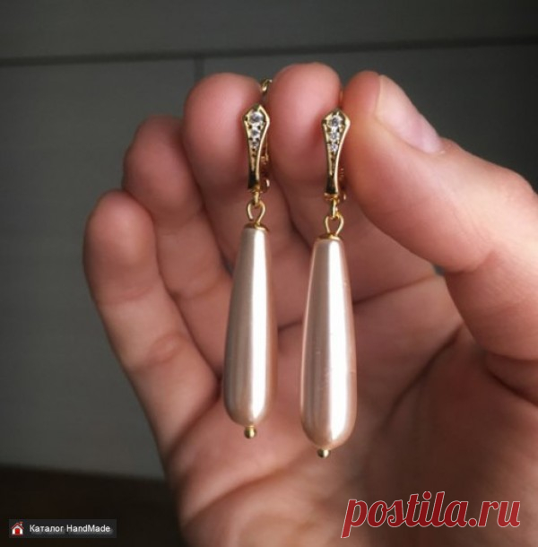 Серьги с жемчугом Майорка ручной работы купить в Минске и Беларуси, цены на HandMade