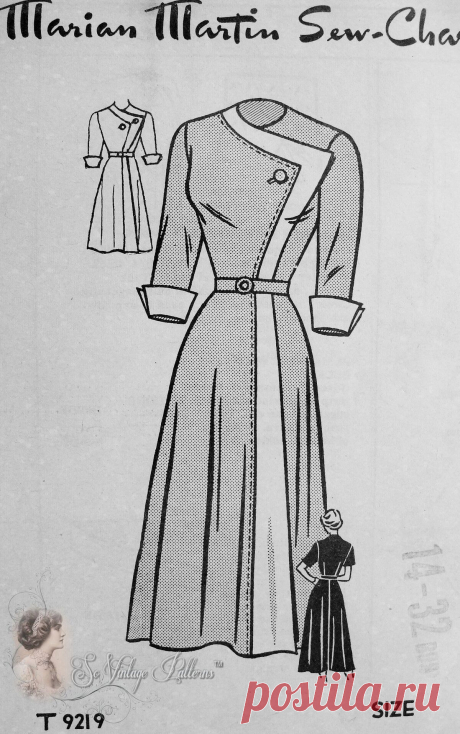 Marian Martin T9219 Marian Martin T9219; ca. 1940s; Misses' Dress So Vintage Patterns.Com [insert your username, and make sure your preferences allow for people to contact you via e-mail. Do not list your email address here!]