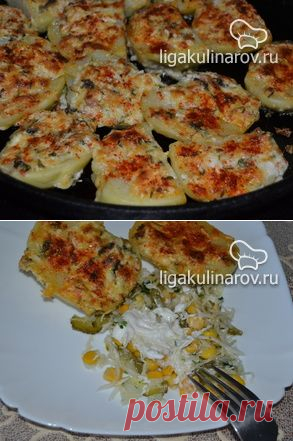 Картофель, запеченный с чесночным маслом, - рецепт с фото.