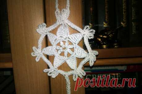 Снежинка крючком