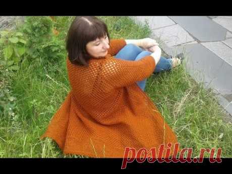 Кардиган из шестиугольников. Фотосессия. Часть 5.  Knitting women's cardigan. - YouTube