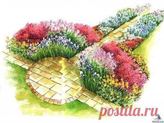 Красивое обрамление садовых дорожек 
1. Ирис гибридный — Iris х hybrids hort. 
2. Купальница европейская — Trollius europaeus. 
3. Аквилегия гибридная - Aquilegia х hybrida hort. 
4. Астра новобельгийская — Aster novi-belgii. 
5. Гайллардия остистая — Gaillardia aristata. 
6. Армерия приморская — Armeria maritima. 
7. Колокольчик карпатский — Campanula carpatica. 
8. Сисюринхий узколистный — Sisyrinchiym angusufolium. 9. Ясколка Биберштейна — Cerastium biebersteinii 
10. Флокс шиловидный — Phlo