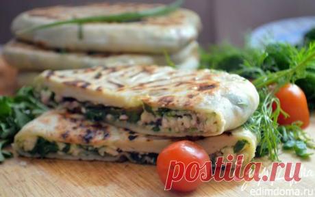 Мини-кутабы со свежей огородной зеленью | Кулинарные рецепты от «Едим дома!»