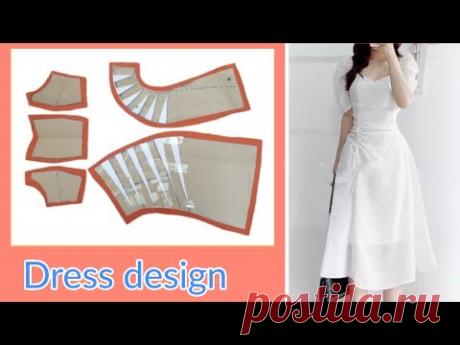 Cắt may Đầm kiểu rút dây lệch thân cực thời trang |dress design |lena Sewing