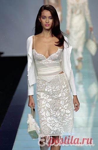 Юбочка – филейка вязаная крючком