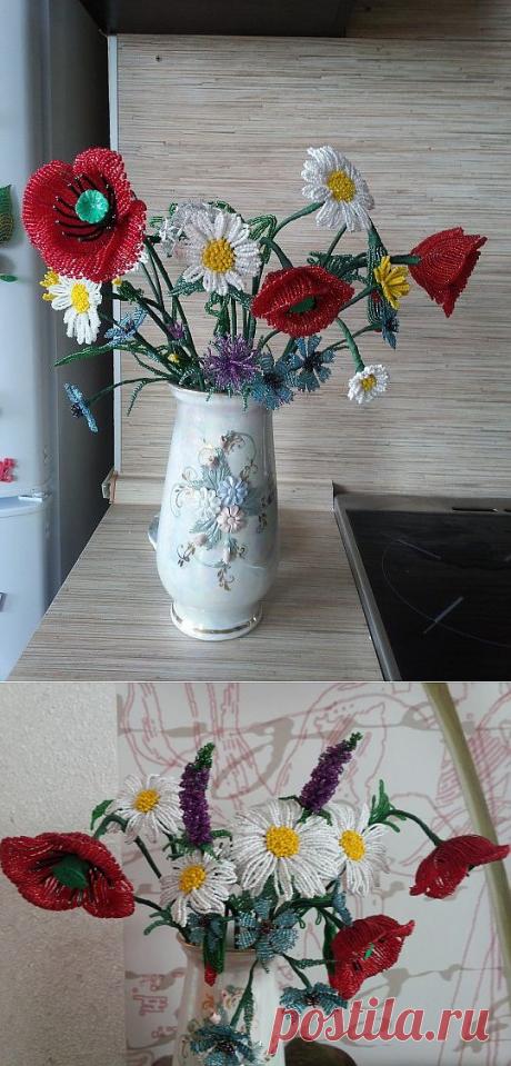 (+1) - Букет полевых цветов из бисера. | СДЕЛАЙ САМ!