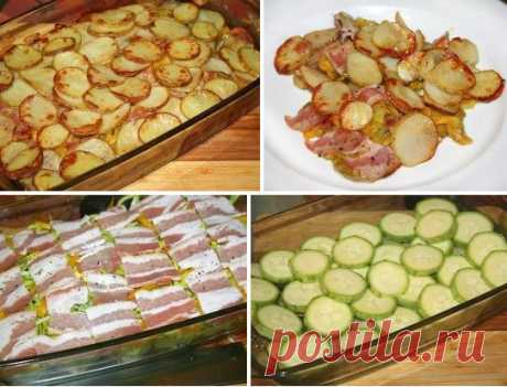 Лучшие кулинарные рецепты: Картофель с беконом и кабачками