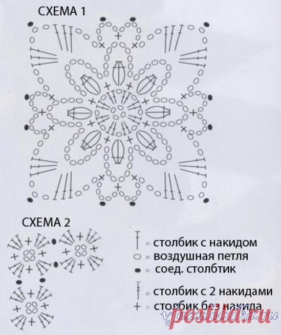 Черное платье крючком из мотивов