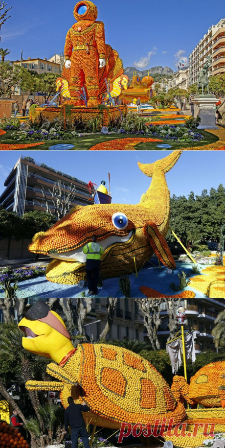 Фестиваль лимонов (Fête du Citron) в Ментоне. Франция | В мире интересного