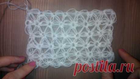 Узор крючком для Шарфа Ажурный Мохер Crochet Kid Mohair scarf Узор крючком для начинающих вязать из тонкого мохера позволяет связать ажурный шарф &quot;Звездочки&quot;. Интересный узор крючком при вязании из мохера приобретает...