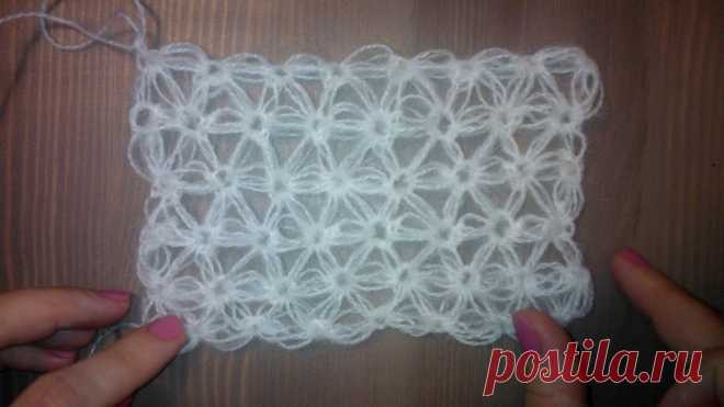 Узор крючком для Шарфа Ажурный Мохер Crochet Kid Mohair scarf Узор крючком для начинающих вязать из тонкого мохера позволяет связать ажурный шарф 