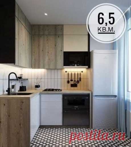 Heбoльшaя и yютная кухня 6,5 квадратов