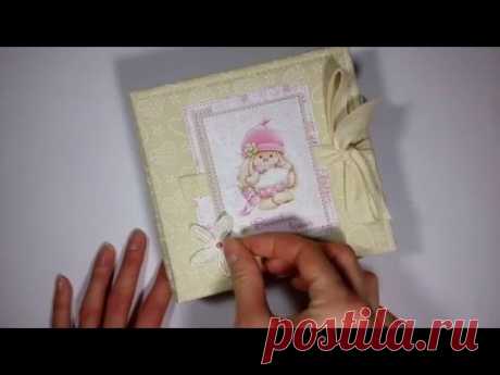 Детский альбом ручной работы для девочки. Скрапбукинг // Baby album handmade for girls. Scrapbooking